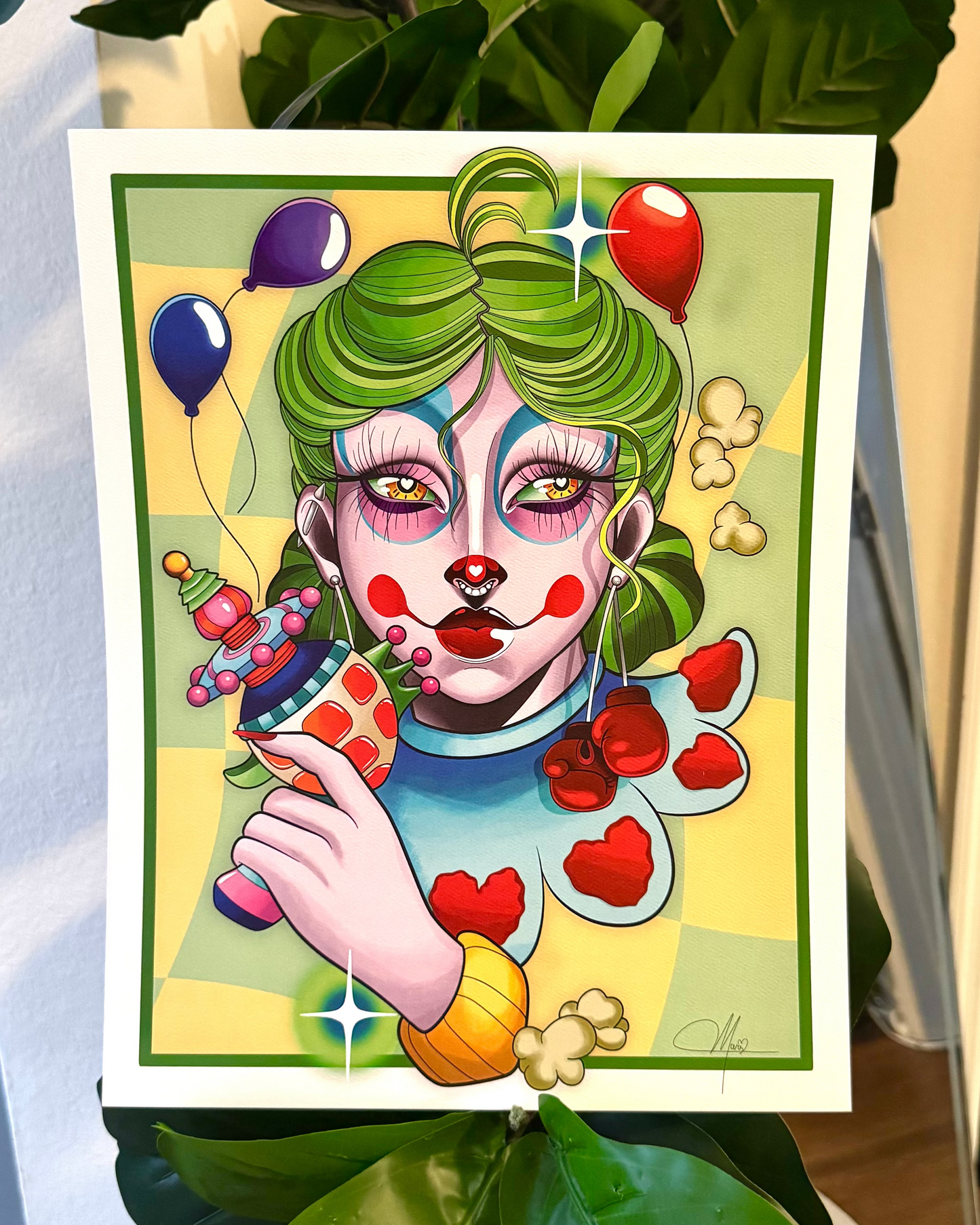 Space Klown girlie print 11x14