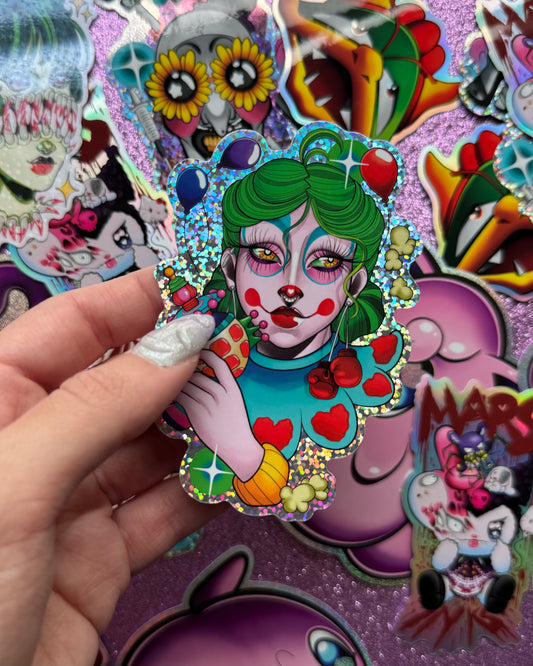 Klown girl sticker